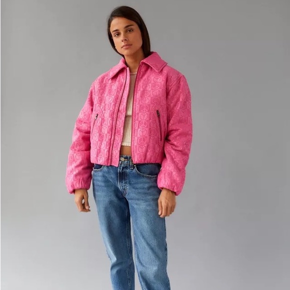 Urban Outfitters Femme Peace Sign Embossed Jacket - Picture 3 of 3